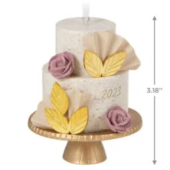 Hallmark A Sweet Beginning 2023 Porcelain Ornament -Hallmark Store 2023 Wedding Cake Keepsake Ornament 1999QHX3067 03