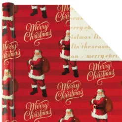 Hallmark Red And Gold 3-Pack Reversible Christmas Wrapping Paper, 120 Sq. Ft. -Hallmark Store 3Pack Red and Gold Reversible Christmas Wrapping Paper 5JXW1029 04