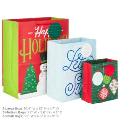 Hallmark Let It Snow 8-Pack Holiday Gift Bags, Assorted Sizes And Designs 8 Hallmark Let It Snow 8-Pack Holiday Gift Bags, Assorted Sizes And Designs -Hallmark Store 8 Pack Assorted Holiday Gift Bags XGB1403 03