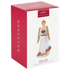 Hallmark Christmas Angels Good Cheer Ornament -Hallmark Store Angel in Red Flowers Dress Keepsake Ornament 2499QXR8267 04