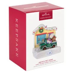 Hallmark Happy Holiday Parade Collection Anita's Pet Shop Musical Ornament With Light -Hallmark Store Anitas Pet Shop Store and Truck Keepsake Ornament 3499QGO2519 04