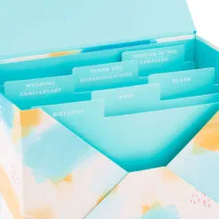 Hallmark Assorted All-Occasion Greeting Cards In Pastel Watercolor Organizer, Box Of 24 -Hallmark Store Assorted Fun AllOccasion Cards in Storage Box 5EBN1002 05