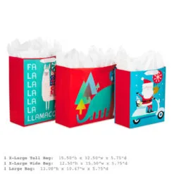 Hallmark 13" And 15.5" Assorted Kids 3-Pack Christmas Gift Bags With Tissue Paper -Hallmark Store Assorted L and XL Kids Christmas Gift Bags 5XGB4896 03