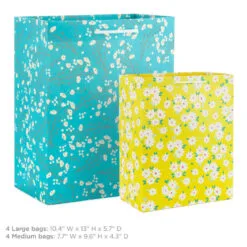 Hallmark Assorted Floral And Solid 8-Pack Medium And Large Gift Bags -Hallmark Store Assorted Medium and Large Floral Solid Gift Bags 5EGB6639 03