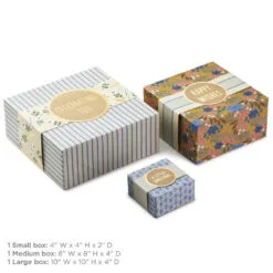 Hallmark 4", 8" And 10" Floral 3-Pack Gift Boxes With Bands -Hallmark Store Assorted Sizes Floral Gift Boxes With Bands 5EBC1230 04