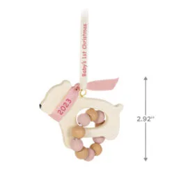 Hallmark Baby Girl's First Christmas Bear 2023 Ornament -Hallmark Store Baby Girls 1st Christmas Bear Keepsake Ornament 1799QGO2737 03