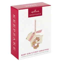 Hallmark Baby Girl's First Christmas Bear 2023 Ornament -Hallmark Store Baby Girls 1st Christmas Bear Keepsake Ornament 1799QGO2737 04