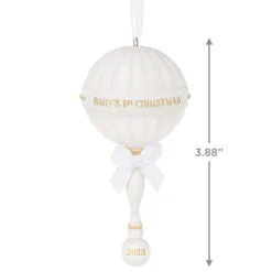 Hallmark Baby's First Christmas Rattle 2023 Porcelain Ornament 8 Hallmark Baby's First Christmas Rattle 2023 Porcelain Ornament -Hallmark Store Babys 1st Christmas Rattle Keepsake Ornament 2499QHX3107 03