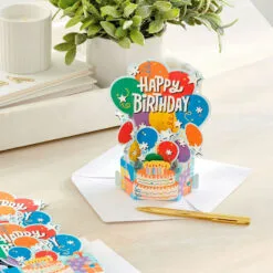 Hallmark Balloon Bouquet Boxed Pop-Up Birthday Cards, Pack Of 8 -Hallmark Store Balloon Bouquet Boxed Birthday Cards 5STZ1173 07