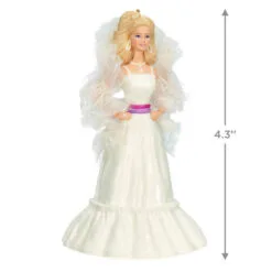 Hallmark Crystal Barbie™ Ornament -Hallmark Store Barbie in White Dress Keepsake Ornament 1899QXI6997 03