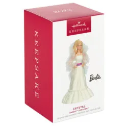Hallmark Crystal Barbie™ Ornament -Hallmark Store Barbie in White Dress Keepsake Ornament 1899QXI6997 04
