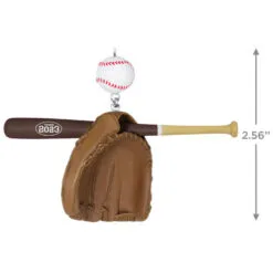 Hallmark Baseball Star 2023 Ornament -Hallmark Store Baseball Bat Glove and Ball Keepsake Ornament 1399QGO2697 03