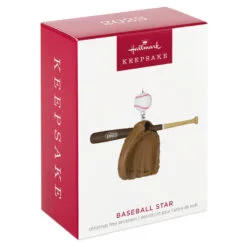 Hallmark Baseball Star 2023 Ornament -Hallmark Store Baseball Bat Glove and Ball Keepsake Ornament 1399QGO2697 04
