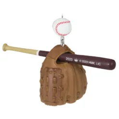 Hallmark Baseball Star 2023 Ornament -Hallmark Store Baseball Bat Glove and Ball Keepsake Ornament 1399QGO2697 06