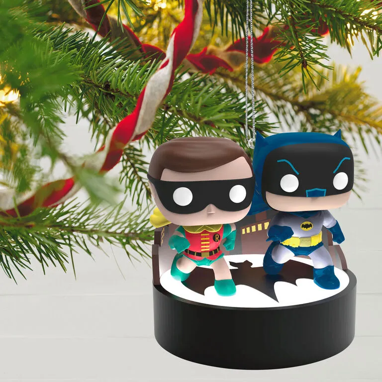 Hallmark Batman™ The Classic TV Series Batman™ And Robin™ Funko POP!® Ornament With Light And Sound 2 Hallmark Batman™ The Classic TV Series Batman™ And Robin™ Funko POP!® Ornament With Light And Sound - Image 2