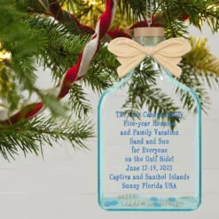 Hallmark Store -Hallmark Store Beach Glass Bottle Personalized Christmas Ornament 2499QHE2118B2 02