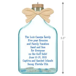 Hallmark A Day At The Beach Personalized Text Ornament 5 Hallmark A Day At The Beach Personalized Text Ornament -Hallmark Store Beach Glass Bottle Personalized Christmas Ornament 2499QHE2118B2 03