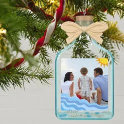 Hallmark A Day At The Beach Sun & Waves Personalized Photo Ornament -Hallmark Store Beach Glass Bottle Personalized Christmas Ornament 2499QHE2118B4 02