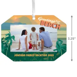 Hallmark Beach Vacation Personalized Text And Photo Metal Ornament -Hallmark Store Beach Vacation Personalized Christmas Ornament 1OFM1001B8 03