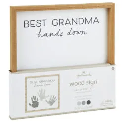 Hallmark Best Grandma Hands Down Wood Sign Handprint Kit -Hallmark Store Best Grandma Wood Sign Handprint Kit With Paints 1BBY4848 03