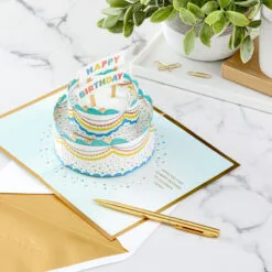 Hallmark Celebrating You Cake 3D Pop-Up Birthday Card -Hallmark Store Birthday Cake 3D PopUp Birthday Card 1299LAD2895 08