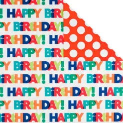 Hallmark Birthday Celebration 3-Pack Reversible Wrapping Paper -Hallmark Store Birthday Celebration 3Pack Reversible Wrapping Paper 5EWR2946 04
