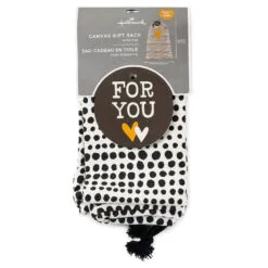 Hallmark 28" Black Dots With Heart Fabric Gift Bag With Tag -Hallmark Store Black Dots With Heart Fabric Gift Bag With Tag 1499EGB7347 04