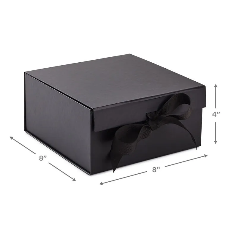 Hallmark 8" Square Black Gift Boxes With Paper Shred, 2-Pack 2 Hallmark 8" Square Black Gift Boxes With Paper Shred, 2-Pack - Image 2