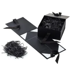 Hallmark 8" Square Black Gift Boxes With Paper Shred, 2-Pack 7 Hallmark 8" Square Black Gift Boxes With Paper Shred, 2-Pack -Hallmark Store Black Large Gift Boxes With Paper Shred 5EBC1856 04