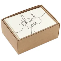 Hallmark Black Script Bulk Boxed Blank Thank-You Notes, Pack Of 40 -Hallmark Store Black Script Boxed Blank ThankYou Notes Multipack 1TYN2453 04