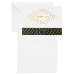 Hallmark Black And Gold Bulk Blank Thank-You Notes, Pack Of 50 -Hallmark Store Black and Gold Bulk Blank ThankYou Notes Assortment 1399WTU3882 04