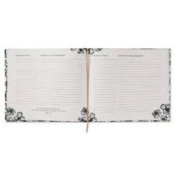 Hallmark In Loving Memory Floral Funeral Guest Book -Hallmark Store Black and White Floral Guest Book for Funeral 1BMK1609 04