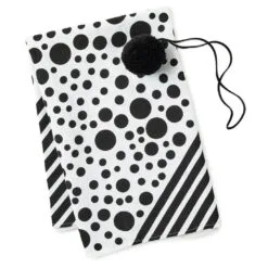 Hallmark 26" Black-and-White Fabric Gift Wrap With Elastic Band 8 Hallmark 26" Black-and-White Fabric Gift Wrap With Elastic Band -Hallmark Store BlackandWhite Square Flat Wrapping Cloth 1299EJR6377 03