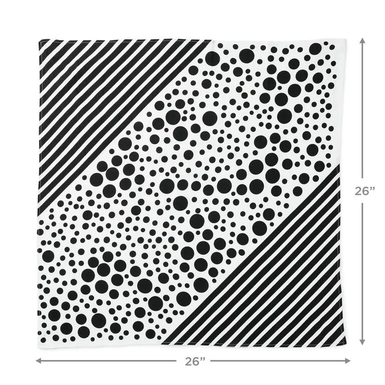 Hallmark 26" Black-and-White Fabric Gift Wrap With Elastic Band 4 Hallmark 26" Black-and-White Fabric Gift Wrap With Elastic Band - Image 4