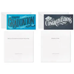Hallmark Sophisticated Assorted Money Holder Graduation Cards, Pack Of 36 -Hallmark Store Blue Black Money Holder Graduation Cards Assortment 5GEY1002 03
