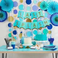Hallmark Color Pop Party Decor Kit, Cool Ombré Stripe 5 Hallmark Color Pop Party Decor Kit, Cool Ombré Stripe -Hallmark Store Blue and Green Party Supplies Banner Decorations 5CLP1016 03