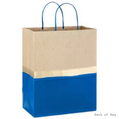 Hallmark 13" Blue And Kraft Paper 6-Pack Gift Bag -Hallmark Store Blue and Kraft Paper 6Pack Large Gift Bags 5EGB6399 04
