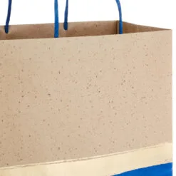 Hallmark 13" Blue And Kraft Paper 6-Pack Gift Bag -Hallmark Store Blue and Kraft Paper 6Pack Large Gift Bags 5EGB6399 05