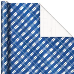 Hallmark Blue And White 3-Pack Holiday Wrapping Paper Assortment, 120 Sq. Ft. -Hallmark Store Blue and White Holiday Wrapping Paper Assortment 5JXW1256 04