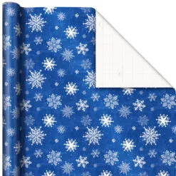 Hallmark Blue And White 3-Pack Holiday Wrapping Paper Assortment, 120 Sq. Ft. -Hallmark Store Blue and White Holiday Wrapping Paper Assortment 5JXW1256 05