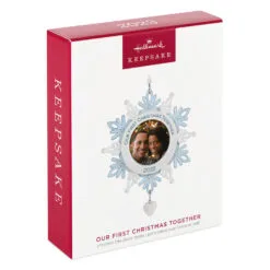 Hallmark Our First Christmas Together Snowflake 2023 Photo Frame Ornament 9 Hallmark Our First Christmas Together Snowflake 2023 Photo Frame Ornament -Hallmark Store BlueWhite Snowflake Picture Frame Keepsake Ornament 1699QGO2879 04