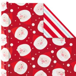 Hallmark Bright Joy 3-Pack Kids Reversible Christmas Wrapping Paper Assortment, 120 Sq. Ft. -Hallmark Store Bright Assorted Kids Reversible Christmas Gift Wrap 5JXW1030 04