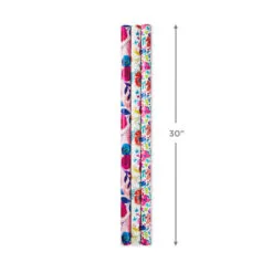 Hallmark Bright Florals 3-Pack Reversible Wrapping Paper, 120 Sq. Ft. Total 9 Hallmark Bright Florals 3-Pack Reversible Wrapping Paper, 120 Sq. Ft. Total -Hallmark Store Bright Flowers 3Pack Reversible Wrapping Paper 5EWR2433 03