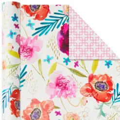 Hallmark Bright Florals 3-Pack Reversible Wrapping Paper, 120 Sq. Ft. Total 11 Hallmark Bright Florals 3-Pack Reversible Wrapping Paper, 120 Sq. Ft. Total -Hallmark Store Bright Flowers 3Pack Reversible Wrapping Paper 5EWR2433 05