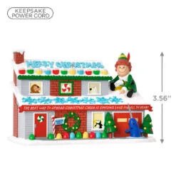 Hallmark Elf Crazy Christmas Cheer Musical Ornament With Light 8 Hallmark Elf Crazy Christmas Cheer Musical Ornament With Light -Hallmark Store Buddy the Elf on Christmas House Keepsake Ornament 3999QXI7069 03