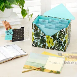 Hallmark Premium Assorted Handmade All-Occasion Cards In Leaf Print Organizer, Box Of 24 -Hallmark Store Bulk Handmade AllOccasion Cards in Storage Box 5EDX1107 10