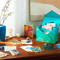 Hallmark Assorted Mahogany All-Occasion Greeting Cards In Green Watercolor Organizer, Box Of 24 -Hallmark Store Bulk Pack Assorted Mahogany Cards in Storage Box 5EBN1044 06