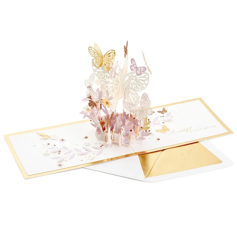 Hallmark Butterfly Bouquet Thankful For You 3D Pop-Up Thinking Of You Card 2 Hallmark Butterfly Bouquet Thankful For You 3D Pop-Up Thinking Of You Card - Image 2