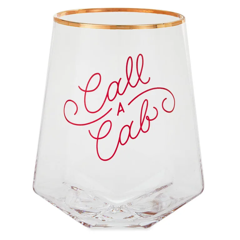 Hallmark Call A Cab Geometric Stemless Wine Glass, 19 Oz. 1 Hallmark Call A Cab Geometric Stemless Wine Glass, 19 Oz.