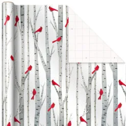 Hallmark Winter Wonder 3-Pack Christmas Wrapping Paper Assortment, 120 Sq. Ft. -Hallmark Store Cardinals Snowflakes and Village Gift Wrap Pack 5JXW1075 05